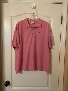 VTG Lacoste Polo Shirt Made in France Pink Size 9 Men’s 3X 100% Cotton Preppy